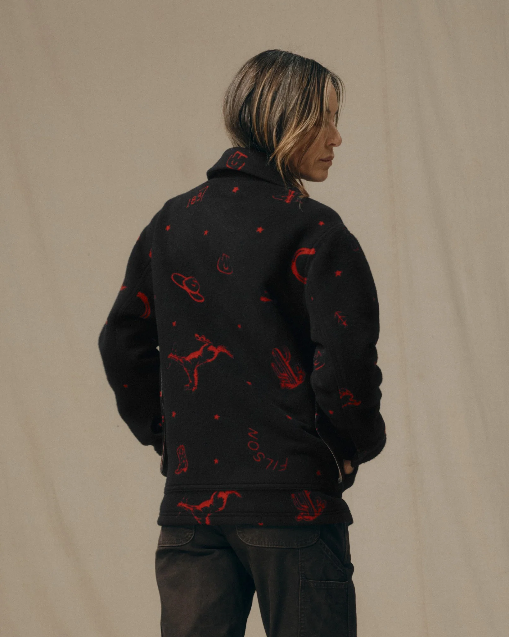 Women's Jacquard Wool Cruiser Jacket
