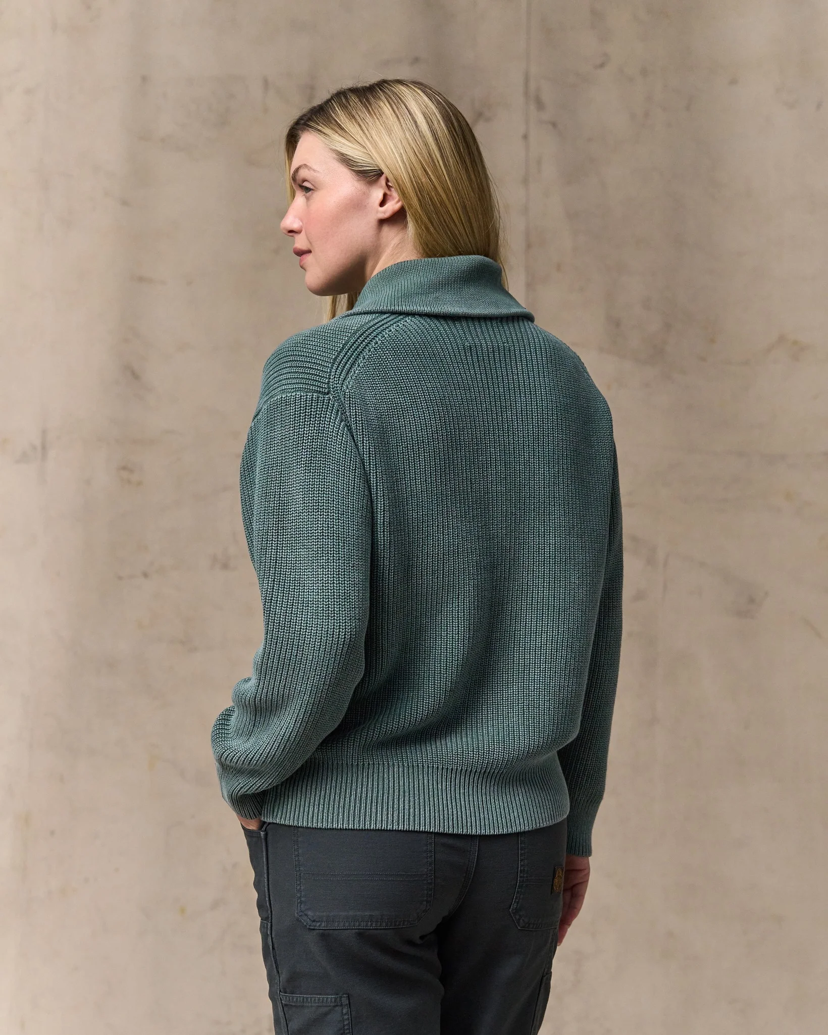 Women's Cotton Shawl Neck Cardigan