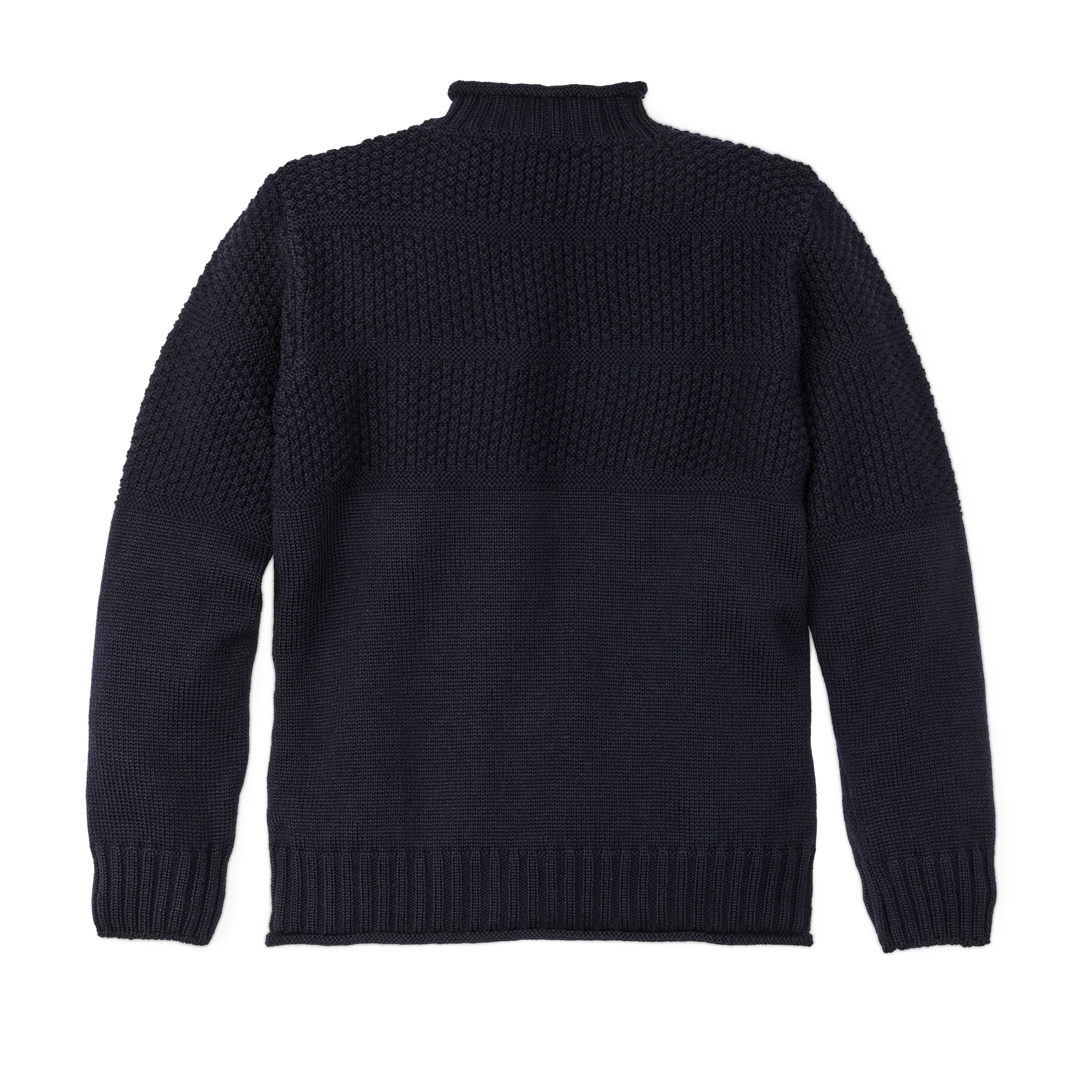 Wool Roll Neck Fisherman's Sweater